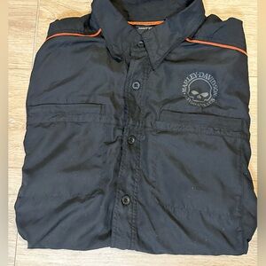 Harley-Davidson Black Shirt with Orange Trim